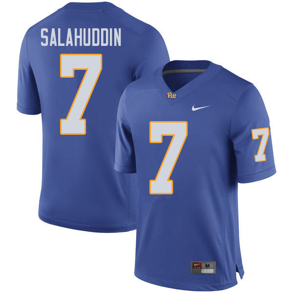 Men #7 Mychale Salahuddin Pittsburgh Panthers College Football Jerseys Sale-Royal